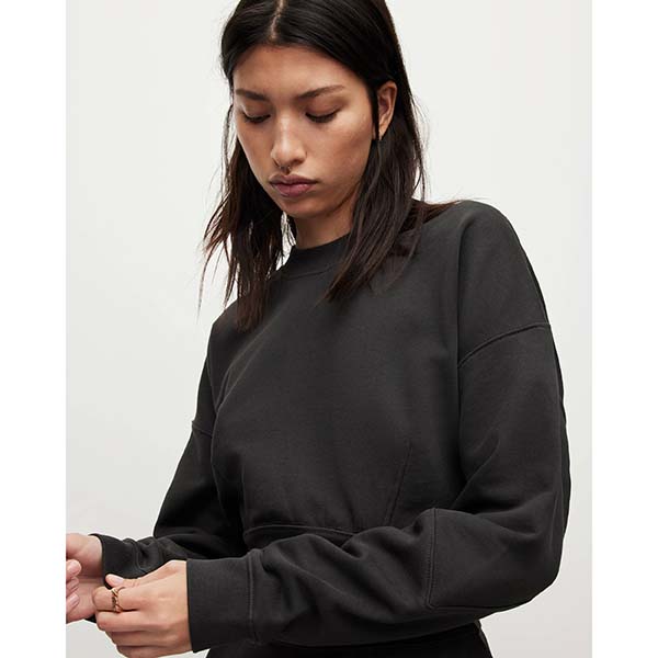 Allsaints Australia Womens Carisa Sweater Mini Dress Black AU41-538